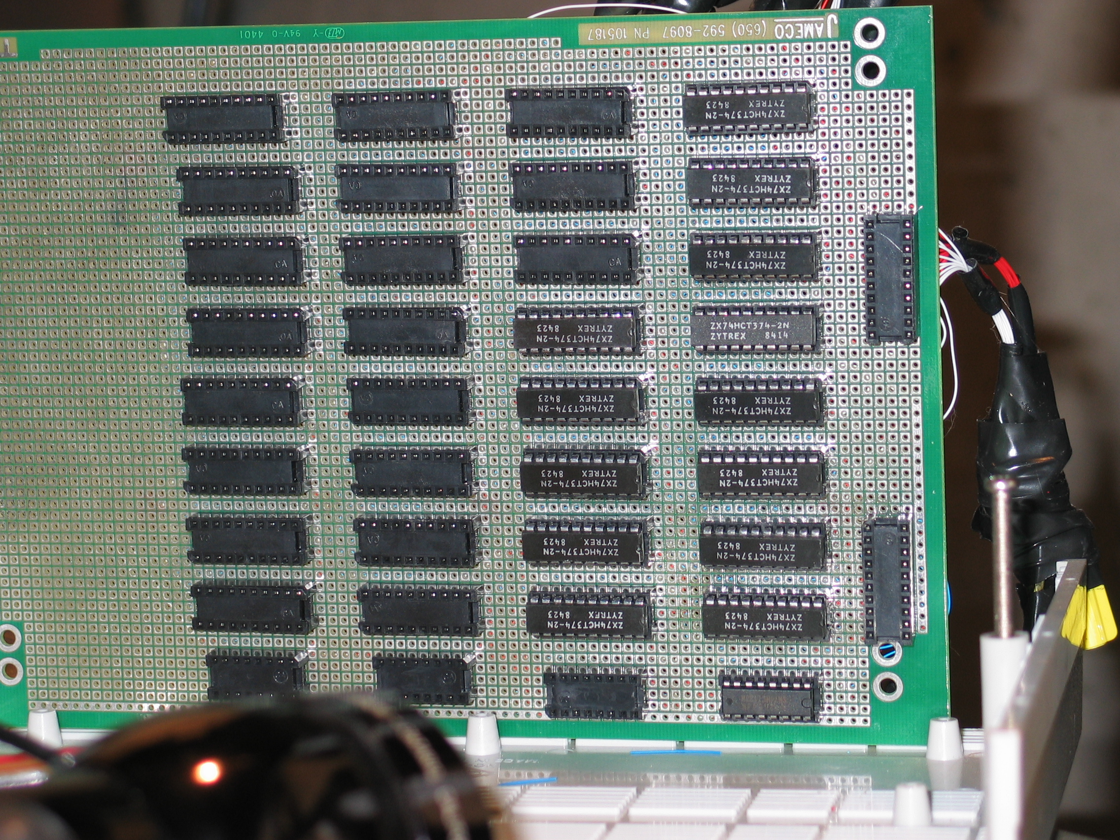 Main controller board populated with 138 decoders and 374 flip-flop ICs, 2008