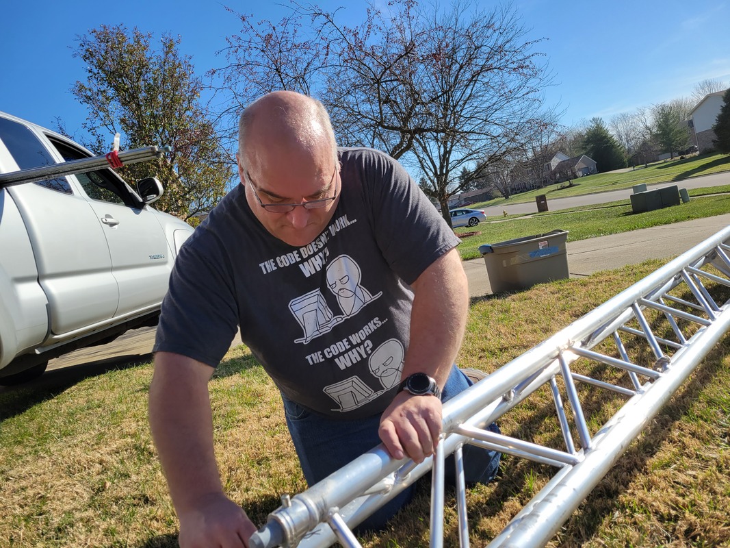 Assembling truss sections in the yard - Nov 10, 2022